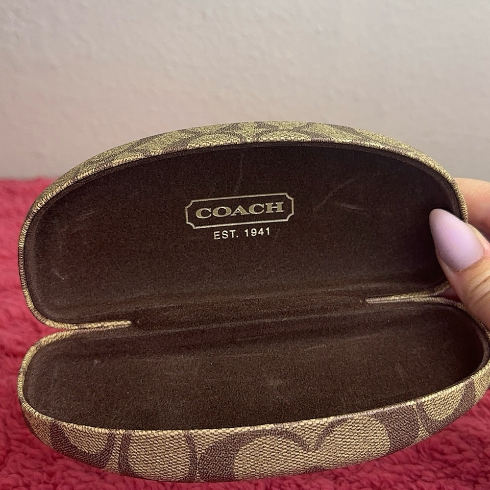Coach Elegant Brown and Gold Glasses Case